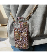 Handmade Crossbody Long Chain Diamond Case For Samsung S 21 22 23 24 Plu... - $850.32 MXN