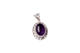 Sterlingsilber Anhänger Halskette Natürlich Amethyst Schmuck PS-1001 - £72.28 GBP