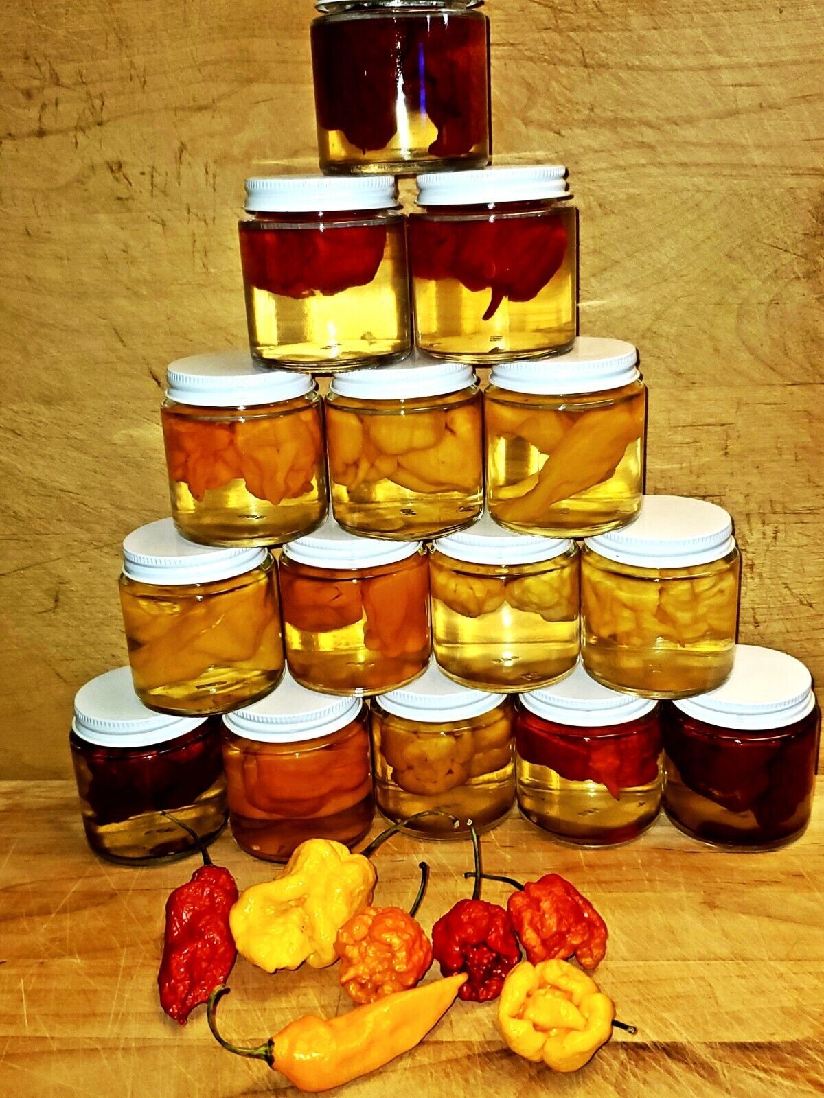 Freshly Pickled Super Hot peppers- 2 Ingredients only- PURE FIRE Carolina Reaper - $6.50 - $11.50