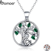 BAMOER Elegant 925 Sterling Silver Tree of Life Theme Pendant / Necklace -Ladies - £22.37 GBP