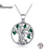 BAMOER Elegant 925 Sterling Silver Tree of Life Theme Pendant / Necklace... - £21.96 GBP