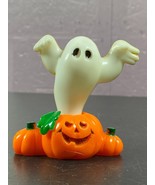 Merry Miniatures Ghost coming out of Pumpkin Plastic Vintage Read - $19.79