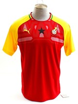 Puma Red &amp; Yellow GFA Ghana Home Replica Short Sleeve Jersey Men&#39;s NWT - £71.74 GBP