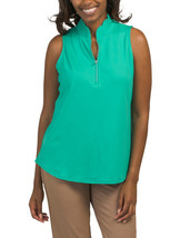 NWT Jo Fit Green Sleeveless Scalloped lMock Collar Golf Tennis Shirt Top XL XXL - £30.88 GBP