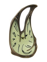 Cool Bronze Finish Melted Desk Clock Table Mantel Dali - $98.99