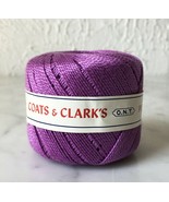 Vintage Coats &amp; Clark&#39;s Pearl Cotton Crochet Thread Size 5 - Purple 50 Y... - £7.40 GBP