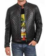MEN&#39;S BLACK QUILTED STYLE GENUINE LEATHER FASHIONABLE JACKET IN ALL SIZES - $177.78 CAD