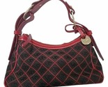 Dooney &amp; Bourke DB Logo Bag Red Canvas Leather Adjustable Shoulder Bag 90s - £35.05 GBP