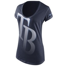 Nike Women&#39;s Tampa Bay Rays Boyfriend Tri-Blend Scoop Neck T-Shirt Navy, Medium - £15.57 GBP