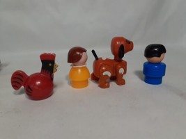 Vintage Fisher Price Little People Barn Farm Animals Red Rooster Dog girl boy - £10.65 GBP