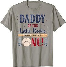 Daddy Dad First Birthday Little Rookie Baseball The Big One T-Shirt - £12.59 GBP+