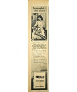 Band-Aid Adhesive Bandages Johnson&amp;Johnson Plain Pad -1948 Vintage Print Ad - $9.46
