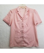 Vintage 70s Levi Strauss San Fransisco Womens Blouse Size 10 Pink White ... - £19.71 GBP