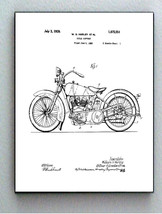 Framed 8.5 X 11 Harley Davidson Motorcycle Original Patent Diagram Plans - £14.57 GBP