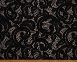 Stretch Lace Black Leaves Vines Leafy Swirl Pattern Fabric by the Yard D... - £7.79 GBP