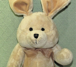 16" Bunny Jointed Plush Jstuff Rabbit Stuffed Animal Wired Ears Brown Ribbon - £10.58 GBP