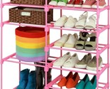7-Tier Large Pink Shoe Rack, Lnyzqus 24 - 30 Pairs Tall Shoe Shelf, Kids... - $39.94