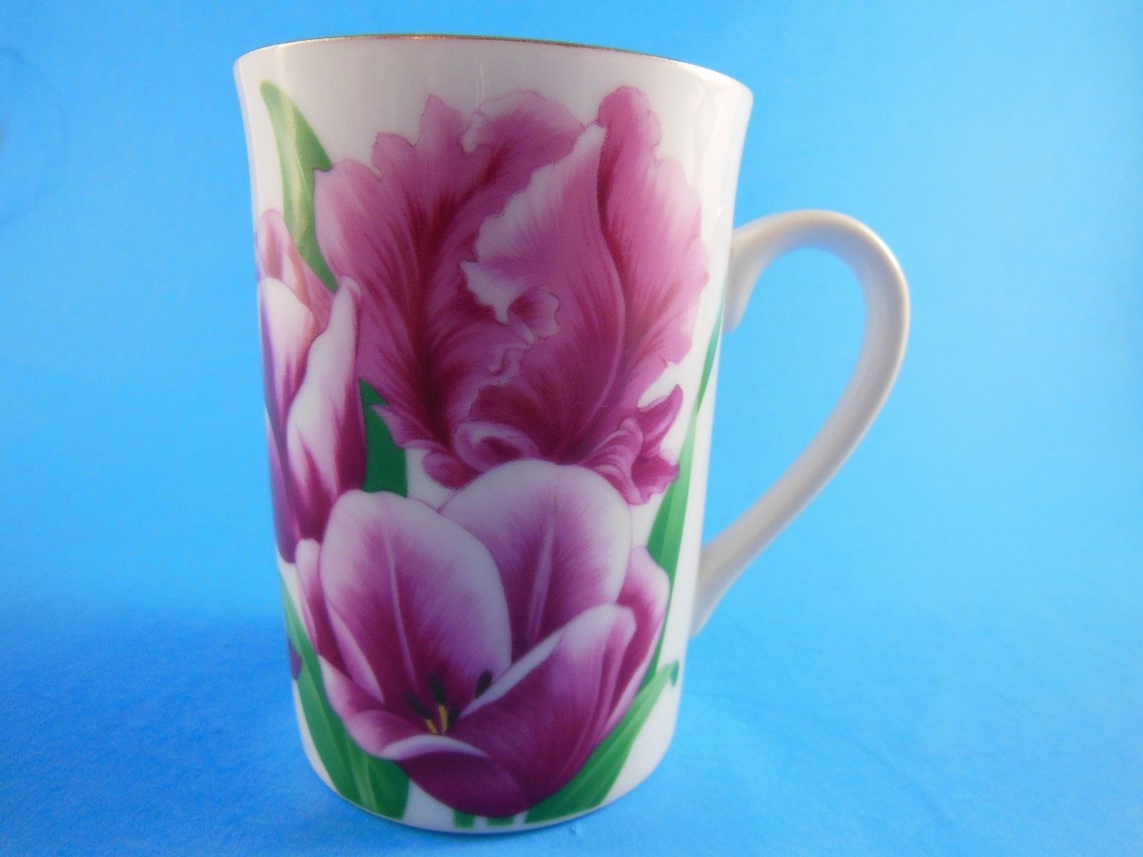 Beautiful Vintage Fine Porcelain Mug Cup Flowers Rusynyk Otagiri Japan - £7.79 GBP
