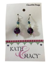 Kate &amp; Macy Clementine Design Dazzling Dragonflies Earrings Purple Jewelry - $7.76