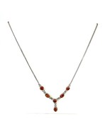 Vintage Sterling Silver Signed ATI Poland Link OVAL AMBER LARIAT NECKLAC... - $922.02 MXN