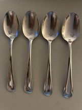 Oneida Sand Dune Oval Soup Spoons Glossy 6.75" Lot of 4 Stainless Vintage - £13.83 GBP
