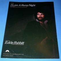 Eddie Rabbitt Sheet Music I Love A Rainy Night Vintage 1980 DebDave Music * - £11.98 GBP