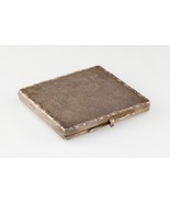 Antique Argent Maquillage Compact Avec Diamant &amp; Flora Motif - $4,003.18 MXN