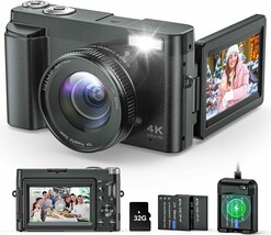 4K Digital Camera For Photography And Video, Autofocus Anti-Shake 48Mp Vlogging - $103.94