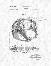 Snare Drum Patent Print - Gunmetal - $7.95+
