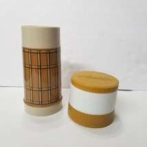 2 Plaid Thermos Bottle and Brown Soup Jar Vintage Aladdin Best Buy and 7000 - £7.23 GBP