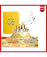 Charming 3D Confetti Cake Birthday Card with Lights – Perfect for Him &amp; Her - $37.17 CAD
