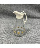 VTG Log Cabin Glass Syrup 7.5&quot; Dispenser Gold Starburst Stars Kitchen Co... - $14.20