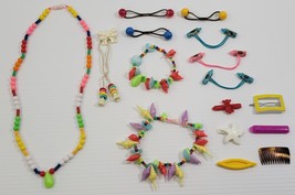 MM) Vintage Random Mixed Lot of 80s 90s Children&#39;s Doll Jewelry Hair Accessories - £7.90 GBP