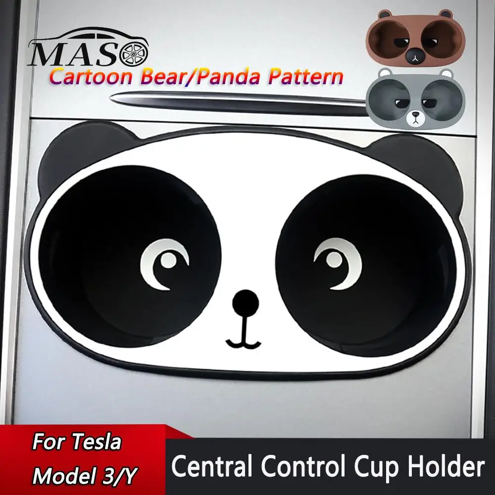 1pc Central Control Cup Holder Drink Holder Silica Gel for Tesla Model 3/Y - £14.61 GBP+