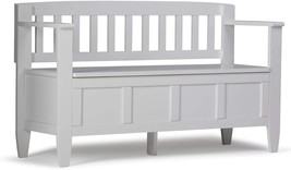 White Multipurpose Contemporary Solid Wood 48 Inch Wide Entryway Storage Bench - £199.78 GBP