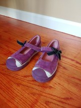 Morgan &amp; Milo Suede Mary Jane Shoes Toddler Kids Girls Size 12 Purple wi... - £21.32 GBP
