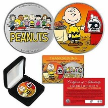 2020 Peanuts Charlie Brown 70th Anniv 1OZ 999 Silver Coin Ltd Of 70 Thanksgiving - $92.57