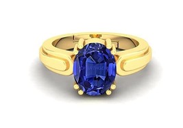 Blue Sapphire Ring Created Sapphire Gold Vermeil Ring Antique Ring Promise Ring - £49.63 GBP