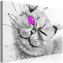 Tiptophomedecor Stretched Canvas Animal Art - Happy Look Wide Pink - Stretched &amp; - £78.89 GBP+