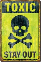 Toxic Skull Crossbones Crossing College Beer Funny Bar Pub Street Metal Sign - £17.39 GBP