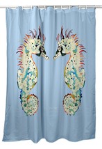 Betsy Drake Betsy&#39;s Seahorses Light Blue Shower Curtain - £76.98 GBP