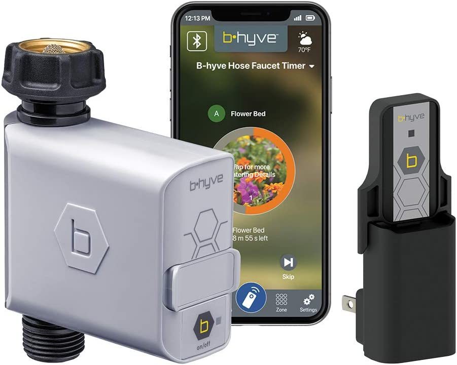 Gray Orbit 21004 B-Hyve Smart Hose Faucet Timer With Wi-Fi Hub, Alexa - $94.93