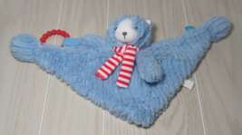 Manhattan Toy blue ribbed teddy bear baby security blanket red scarf tee... - $9.79