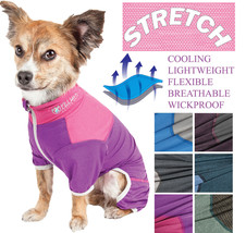 Pet Life &#39;Embarker&#39; Quick-Dry w/ 4-Way Stretch Full Body Yoga Dog Tracksuit - £27.57 GBP