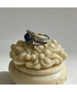 Natural Aquamarine Oval Cabochon Ring 6x9mm Silver Plated Copper Adjustable - $22.00