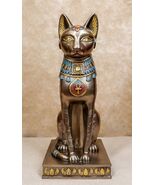 Ancient Egyptian Sitting Cat Bastet Statue 12.5&quot;H Goddess Of The Home An... - €68,69 EUR