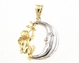Angel on the moon Women's Charm 14kt Yellow and White Gold 465910 - $169.00