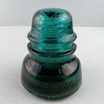 Hemingray Glass Insulator 40 Blue/Green Aqua Made in USA Vintage Pre 1921 - £15.61 GBP