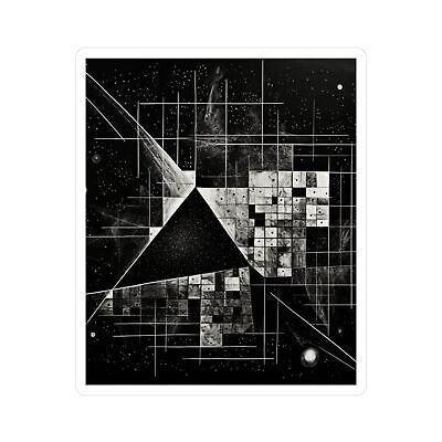 Black Geometric Abstract Water Resistant Removable Kiss-Cut Vinyl Sticke... - $1.42+