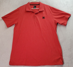 DC Polo Shirt Men Size XL Orange Red Cotton Short Casual Sleeve Slit Log... - £18.02 GBP